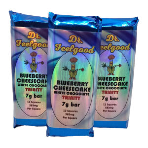 Dr FeelGood Blueberry Cheesecake Milk Chocolate Psilocybin Trinity Bar